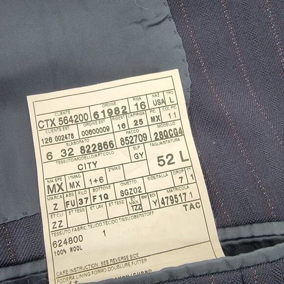 Ermenegildo Zegna City Wool Blazer Double Vent Black Size 52L/ US 42 - Picture 6 of 7